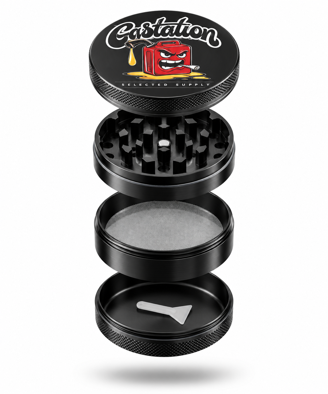 Gas Station Logo 4-teiliger Aluminium Grinder