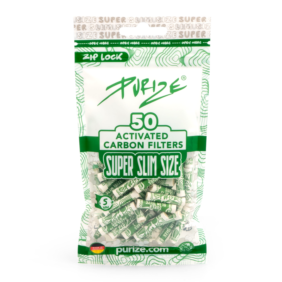 50 PURIZE® SUPER SLIM SIZE AKTIVKOHLEFILTER