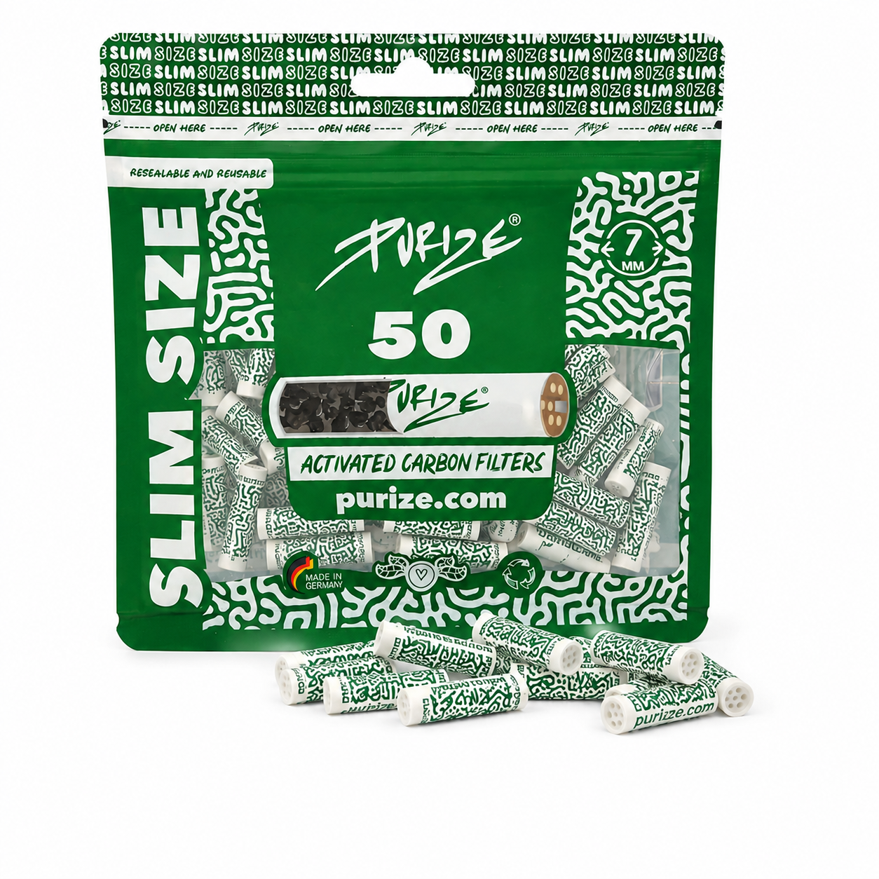 50 PURIZE® SLIM SIZE AKTIVKOHLEFILTER