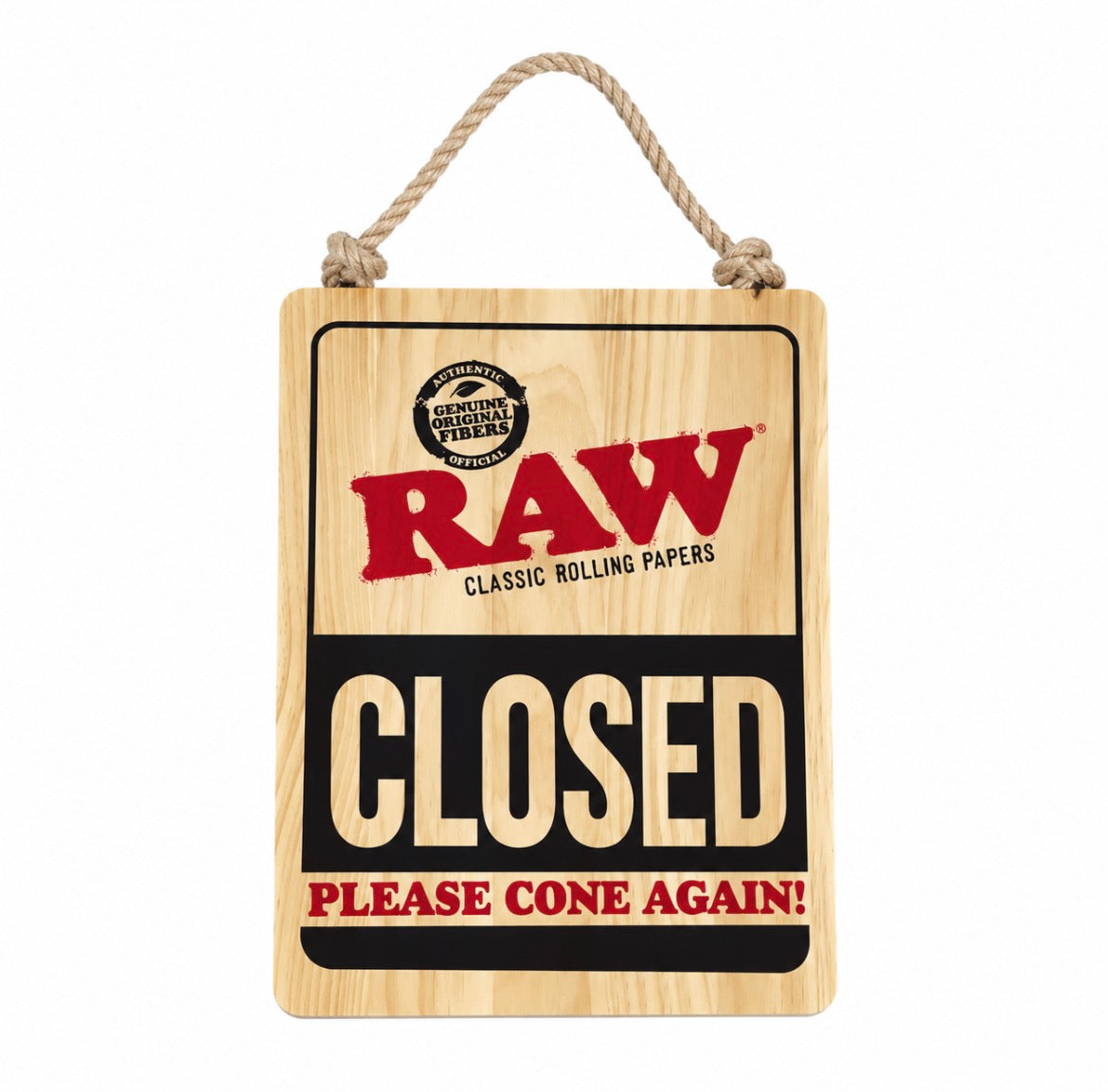 Raw "Open/Closed" Holz Schild