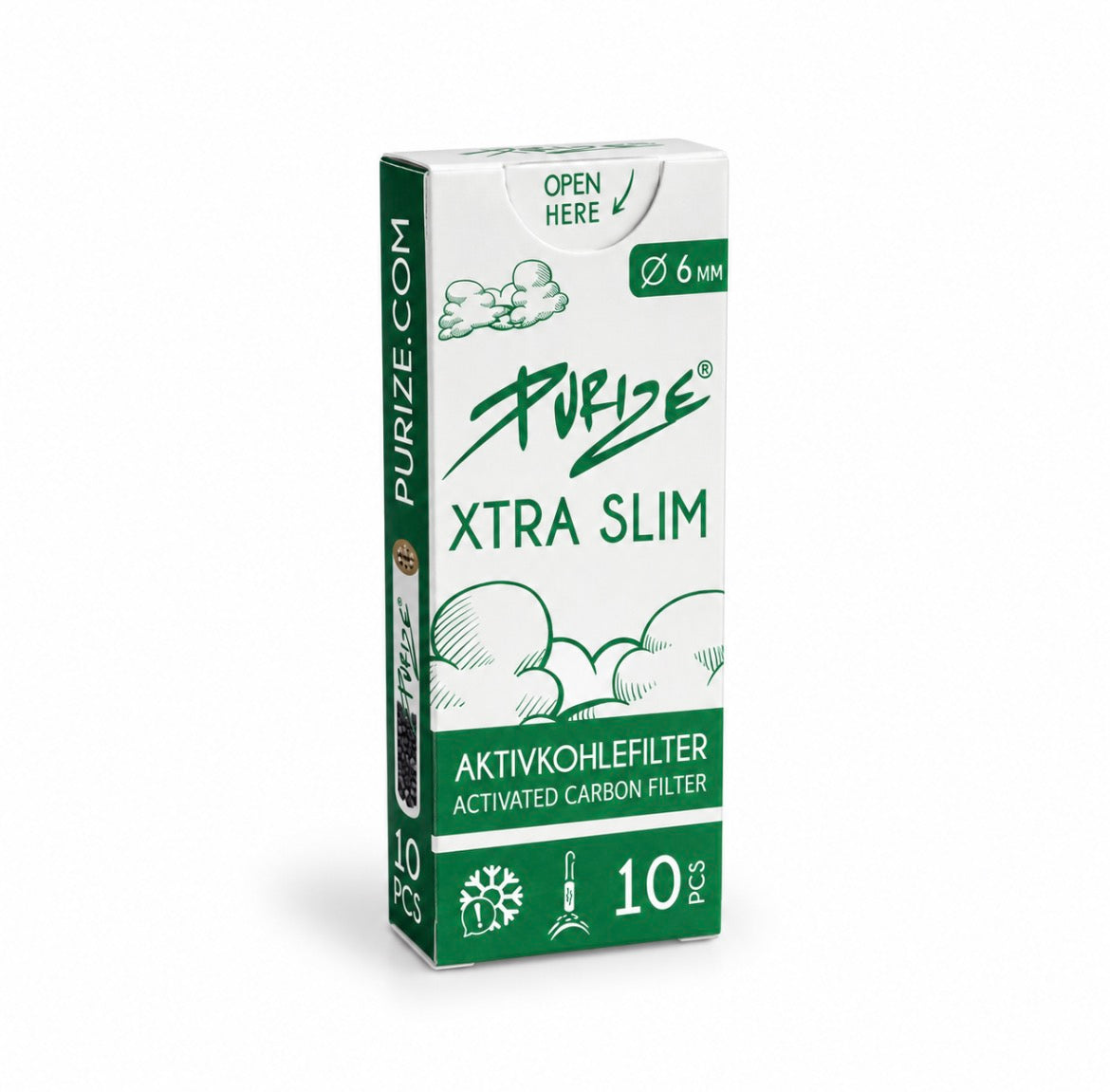 PURIZE® Aktivkohlefilter Extra Slim 10-Stück