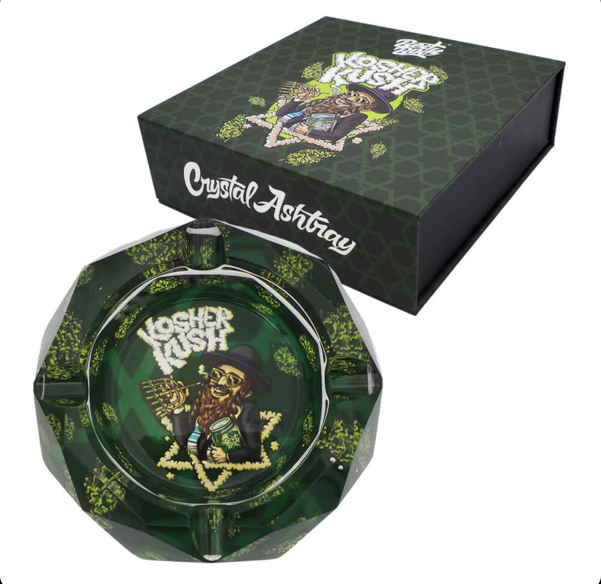 Best Buds Kristall Aschenbecher mit Giftbox Kosher Kush