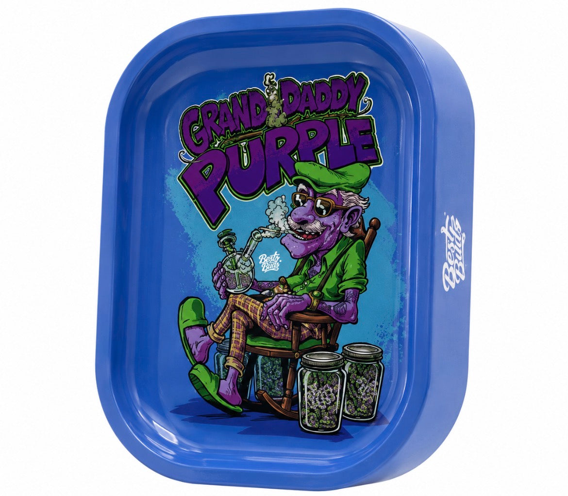 Best Buds Rolling Tray mit Aufbewahrung Grand Daddy Purple