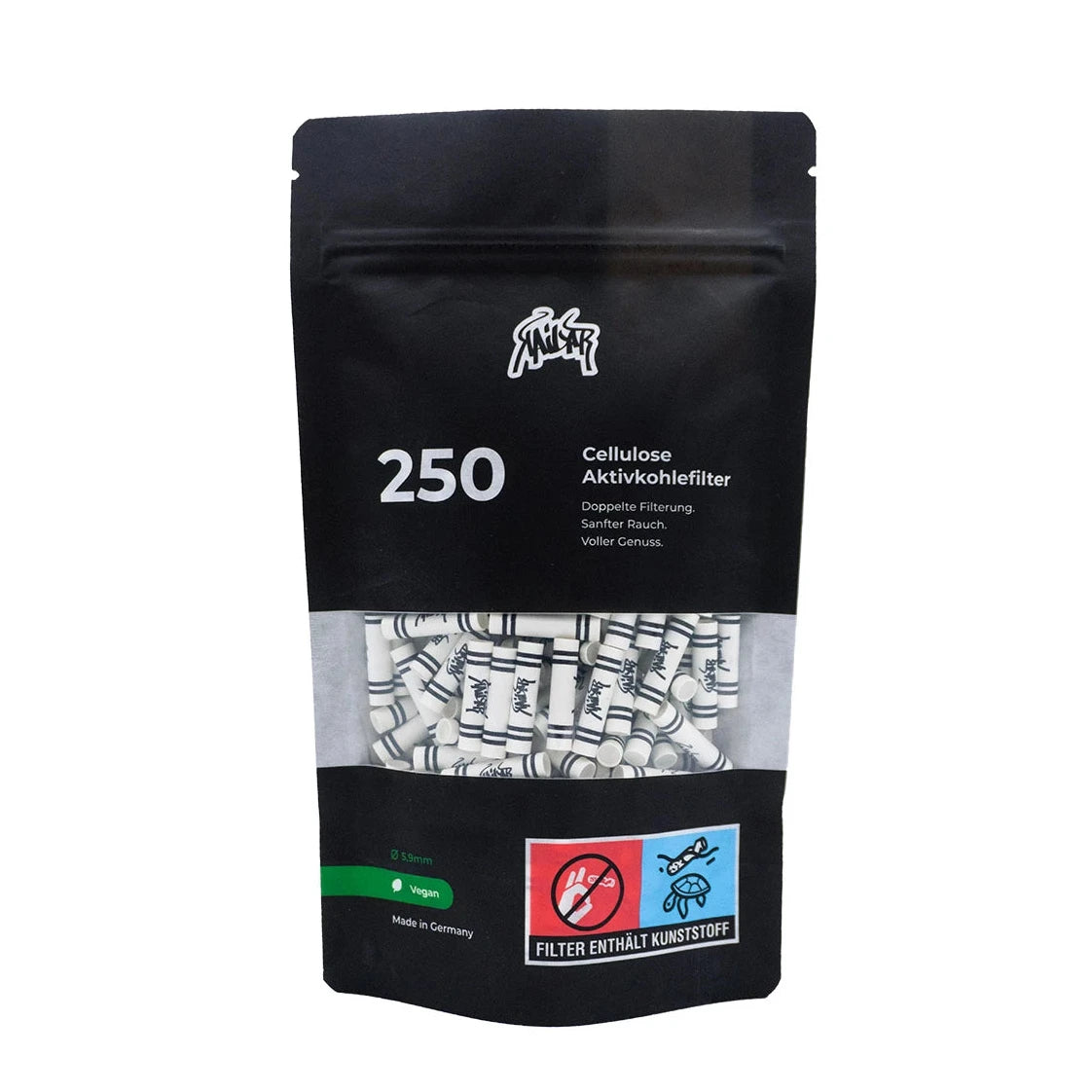 Kailar Aktivkohlefilter Cellulose Slim 6mm schwarz (250 Stück)