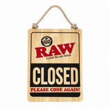 Raw "Open/Closed" Holz Schild