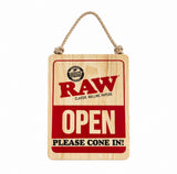 Raw "Open/Closed" Holz Schild