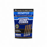 Hemper Mini-Size Hemp Cones + Glas Tip (4 Stück)