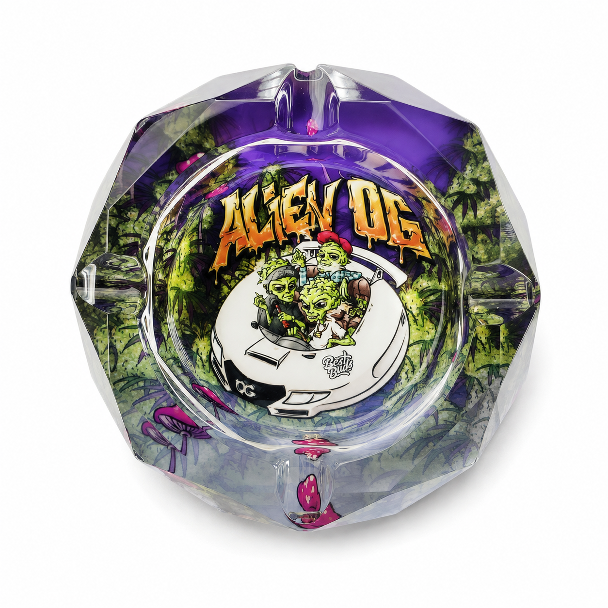 Best Buds Kristall Aschenbecher mit Giftbox Alien OG