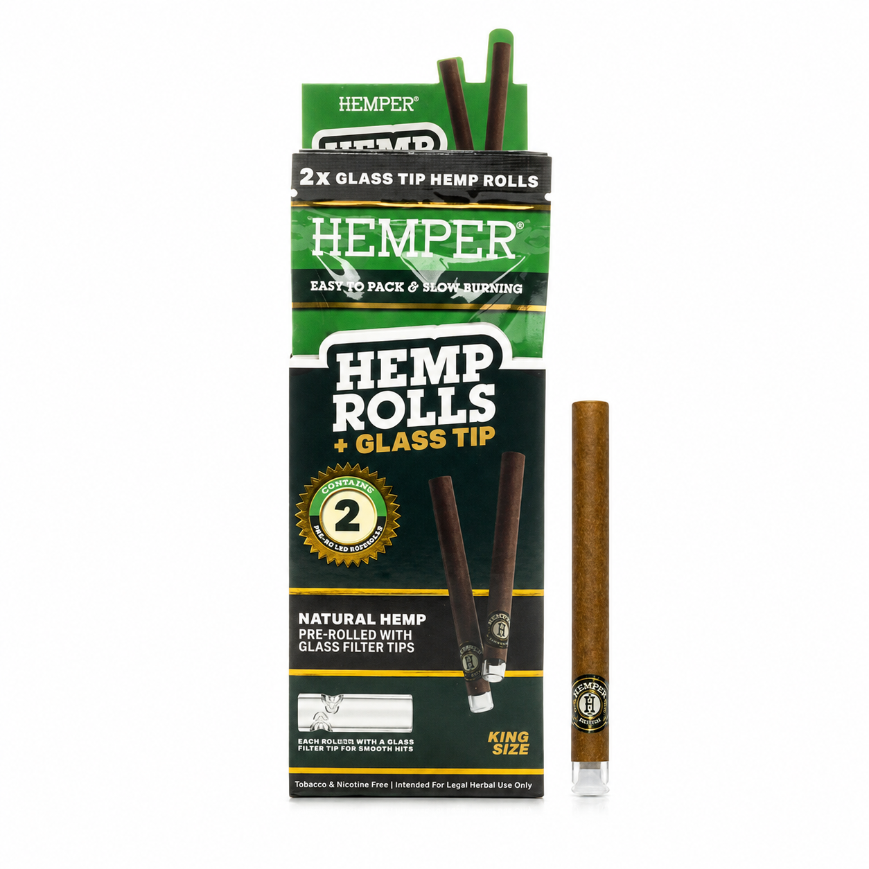 King Size Cones + Glas Tips (2Stk)