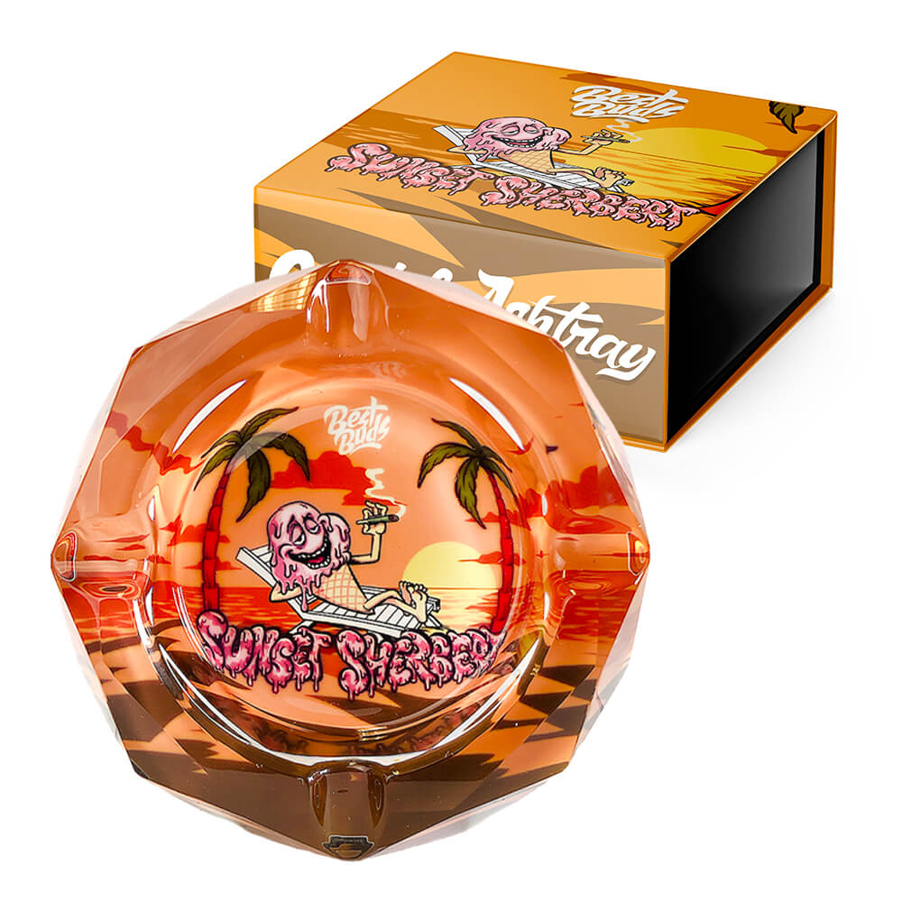 Best Buds Kristall Aschenbecher mit Giftbox Sunset Sherbet